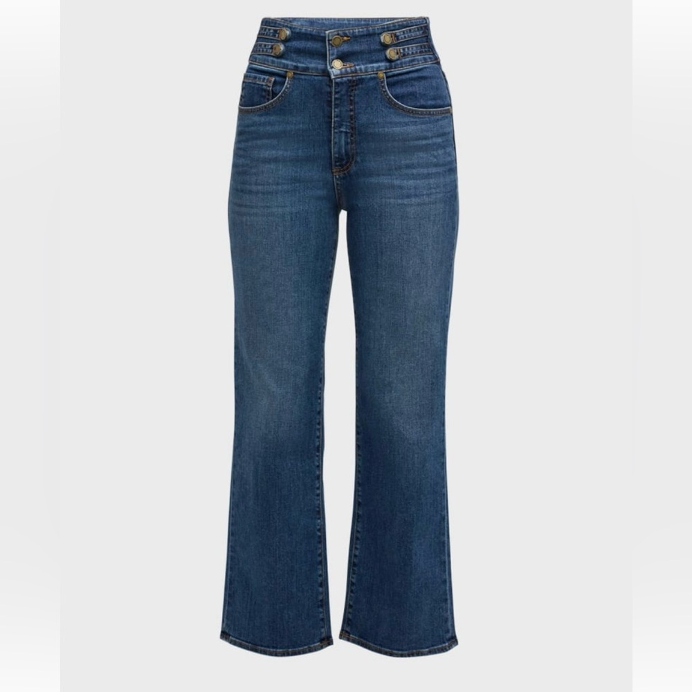 Ramy Brook Liv High-Waisted Straight Leg Jeans. Size 28 Medium Wash